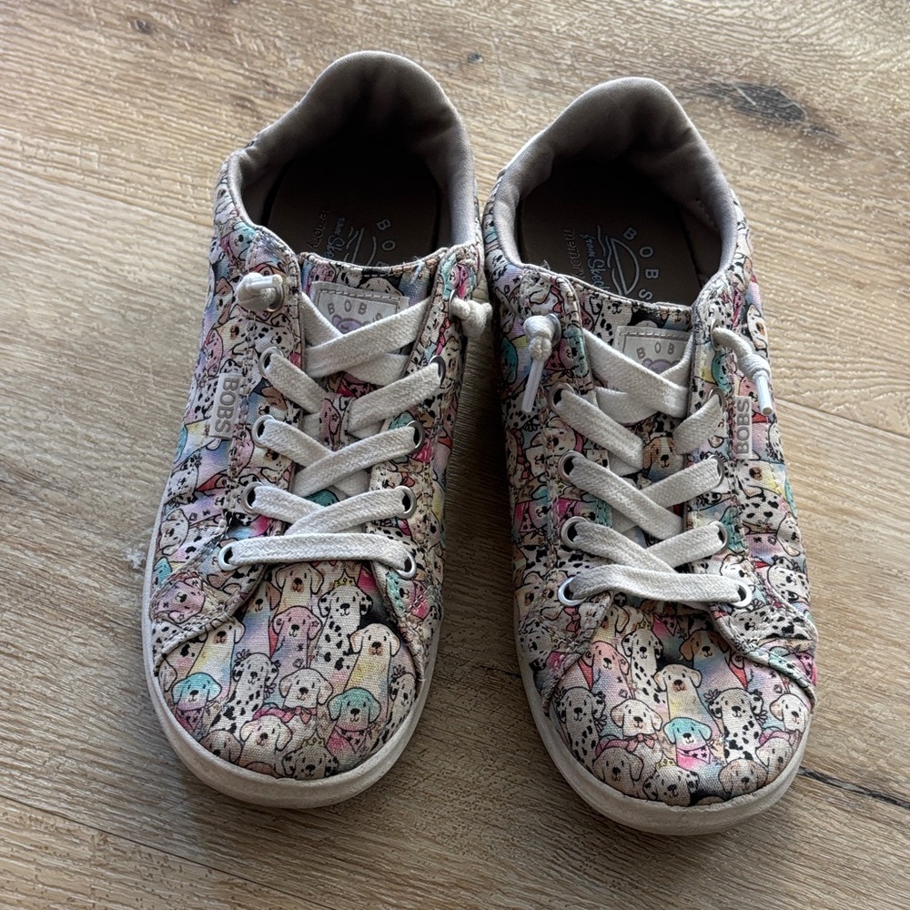 Bobs Kids' Colorful Dog Pattern Sneakers